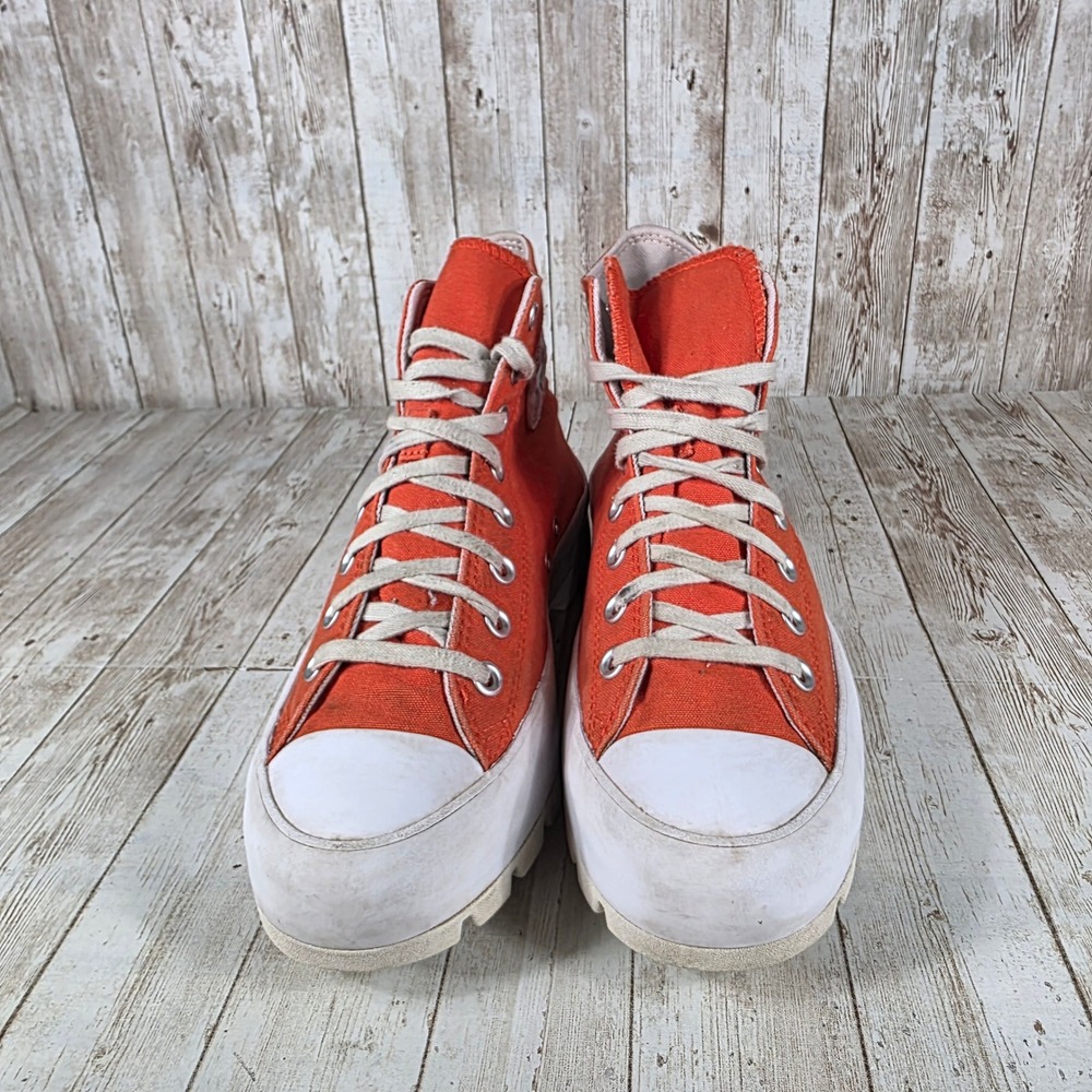 Converse All Star‎ Lugged High Top Platform Sneakers Orange Womens Size 10.5 - Picture 5 of 8